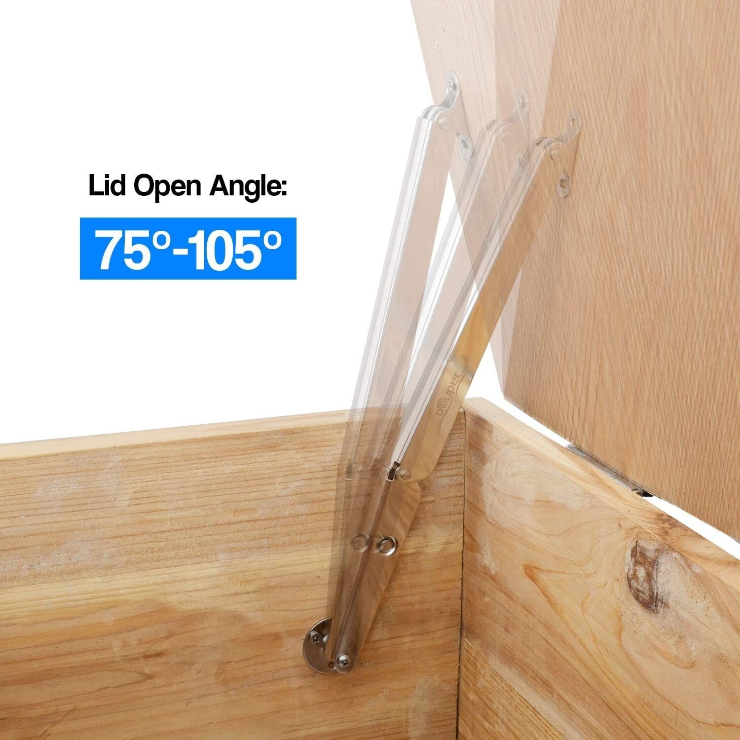 200N Safety Gas Struts for Smooth Lid Closing - Perfect for Toy Boxes and Chests
