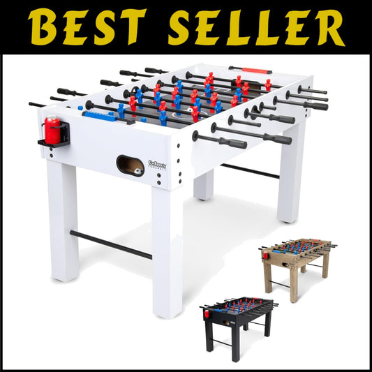 Durable Foosball Table - 54 Inch Full Size with Gloss Finish & 4 Balls Included