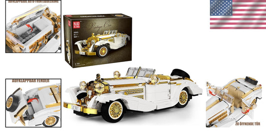 10003 Vintage Classic Car Model Kit with 868+ Building Blocks for Enthusiasts