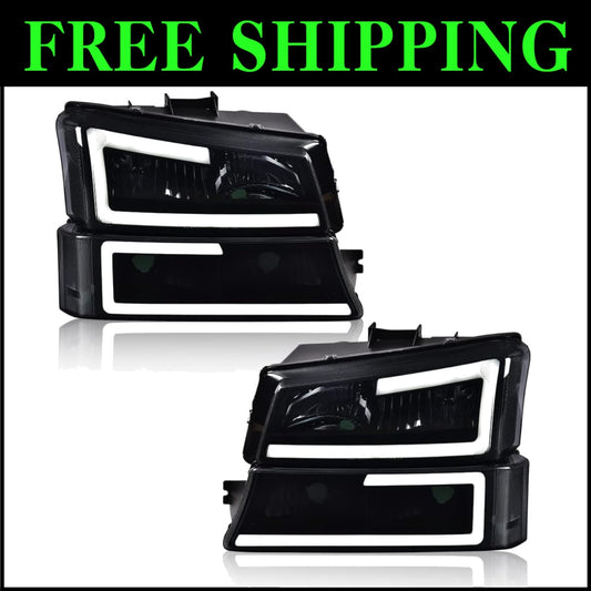 LED Headlights for 2003-2006 Chevy Silverado/Avalanche – Smoky Lens & Waterproof