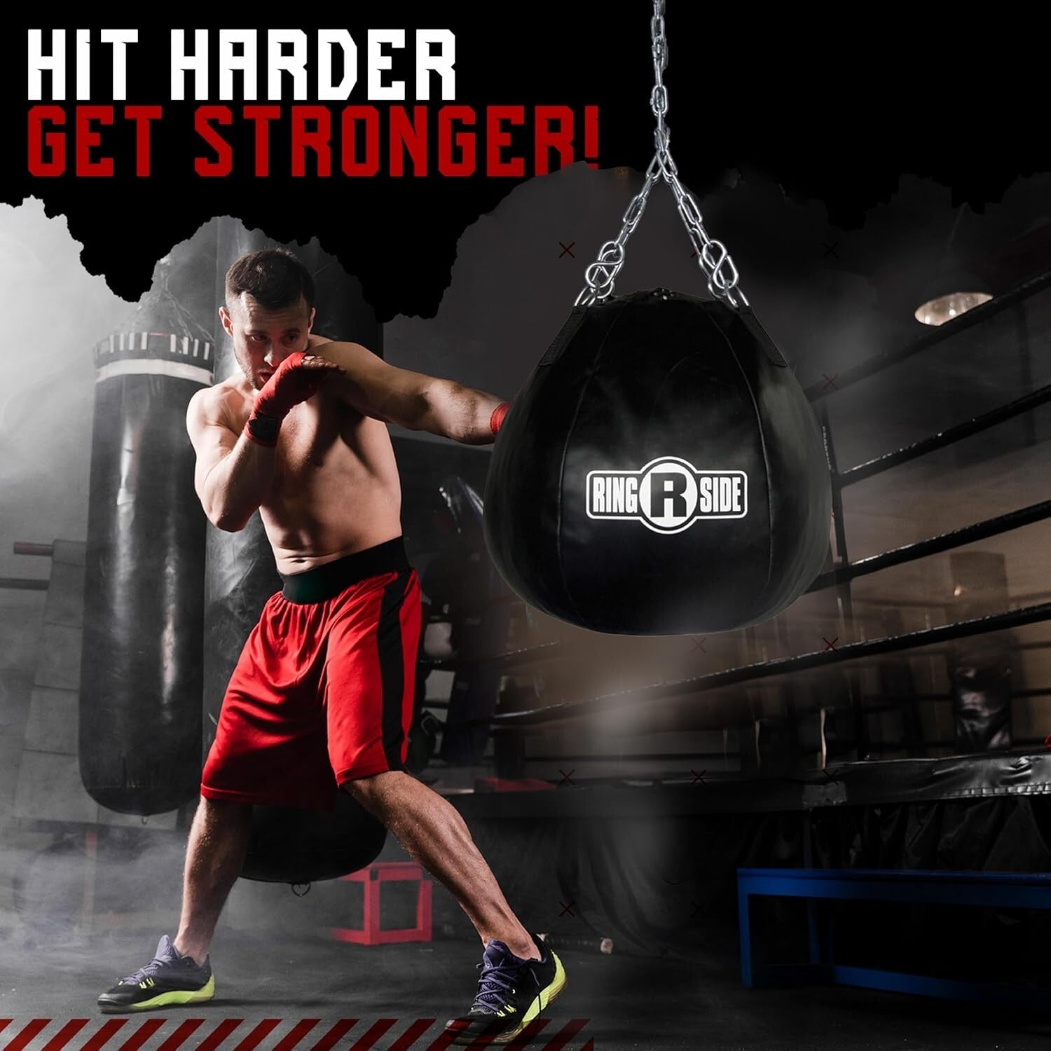 Enhanced Boxing & MMA Heavy Bag - Military-Grade Leather, 65lbs, Chain Included