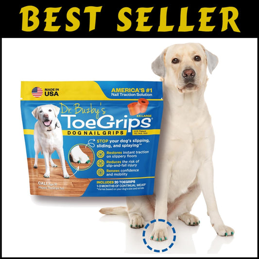 20-Count Dog Toenail Grips - Instant Floor Traction for Senior Dogs - XXLarge
