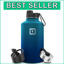 Load image into Gallery viewer, Premium 64 oz Stainless Steel Hydration Bottle with Leak-Proof Lids – Dark Night