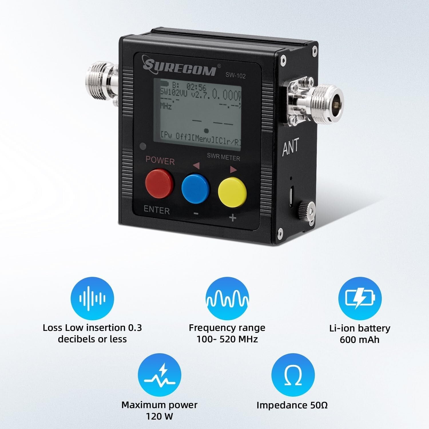 Digital SWR Meter with 120W Power Range & Rechargeable Battery - Essential Tool
