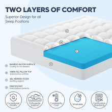 Load image into Gallery viewer, Washable 3-Inch Cooling Gel &amp; Pillow Top Mattress Topper for Ultimate Comfort