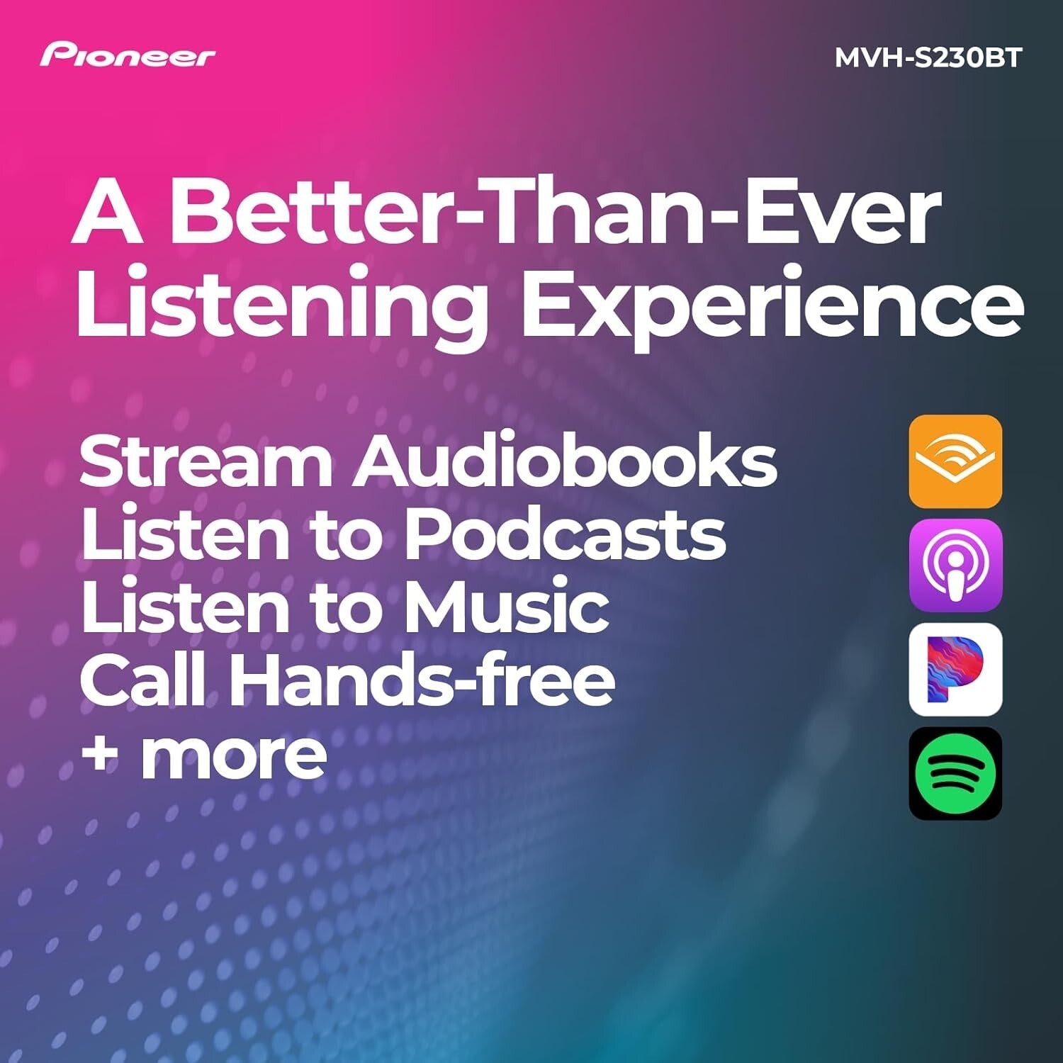 Mechless 50W Bluetooth Car Stereo with Hands-Free Calling & USB Media Options