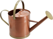Load image into Gallery viewer, Vintage-Style 2.6 Gal Watering Can - Elegant Shiny Galvanized Metal and Bronze