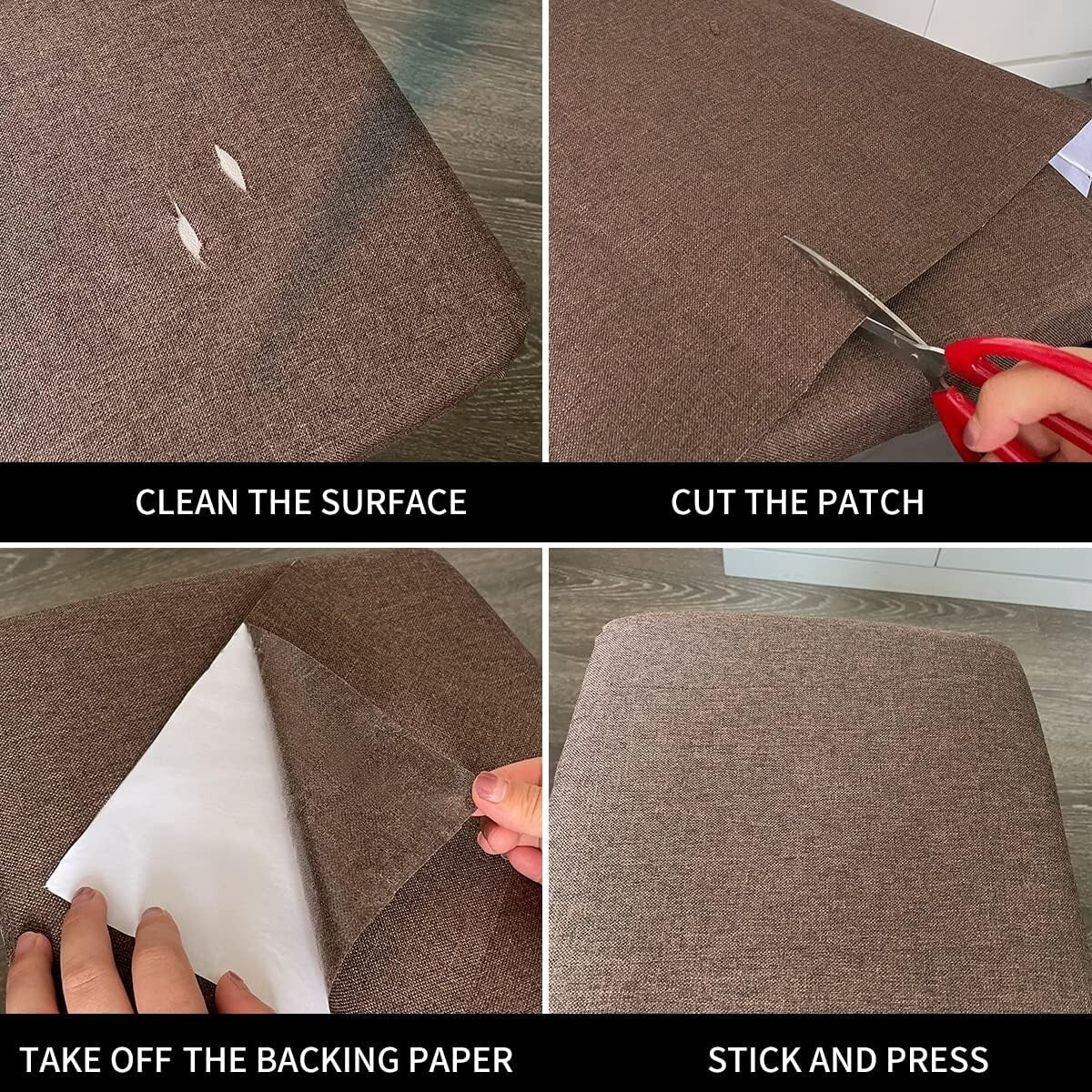 Durable Self-Adhesive Fabric Patches 17x158 In - Perfect for Furniture Repair