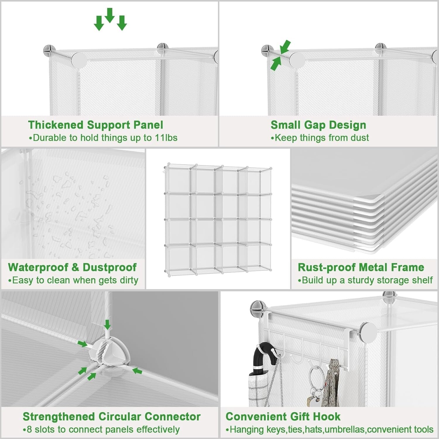 Durable 16-Cube Plastic Organizer with Elegant Finish - DIY Storage Solutions