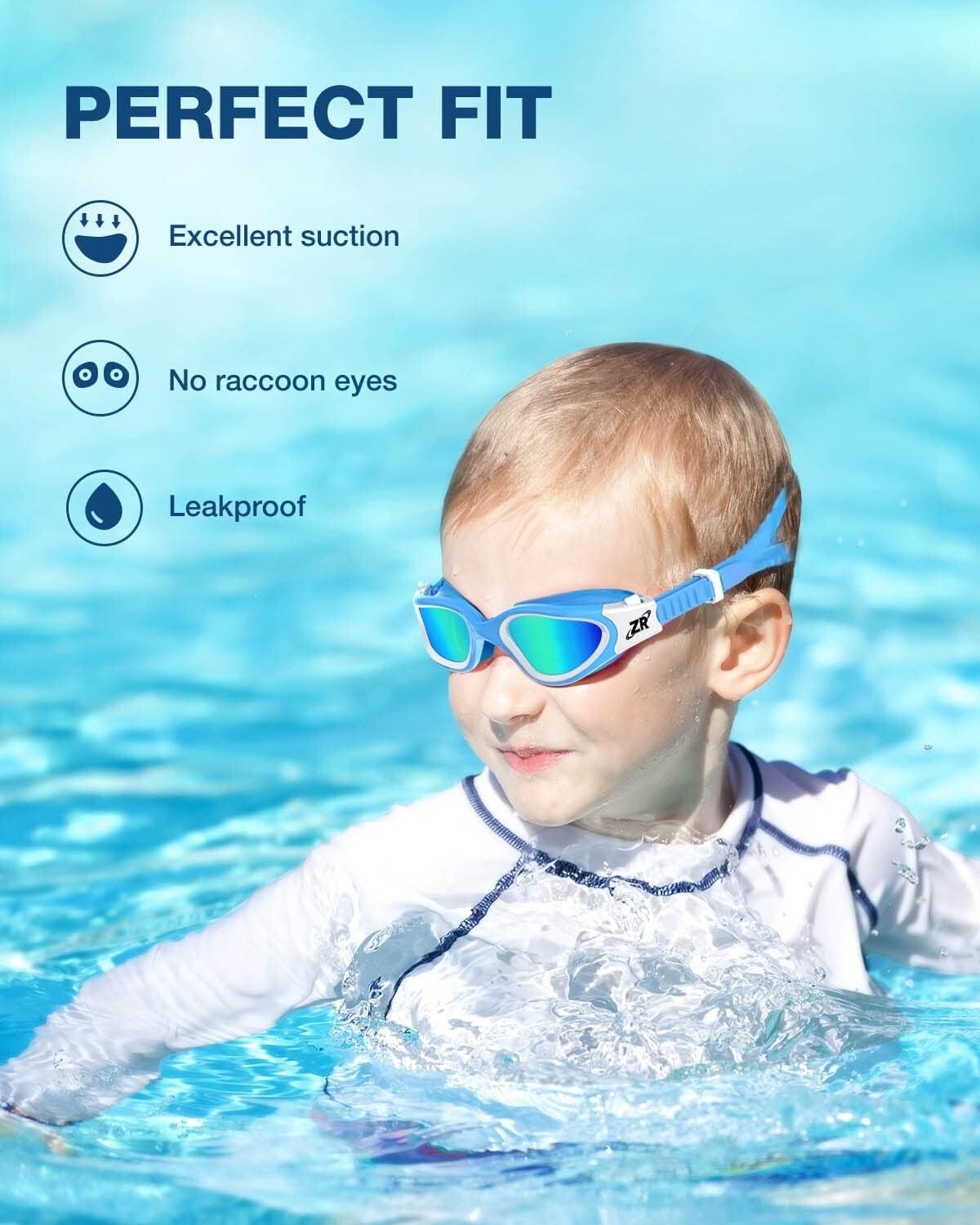 2 Pack Kids Swim Goggles with Enhanced UV & Anti-Fog Vision - Fun Styles Inside