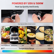 Load image into Gallery viewer, Single Electric Cooktop: 1500W Portable Burner Compatible with All Cookware
