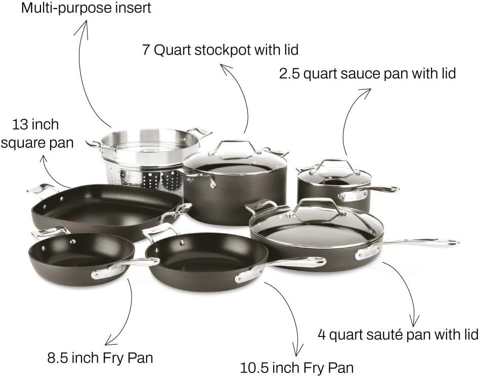 High-Performance 10-Piece Nonstick Cookware Set - Induction Compatible & Stylish