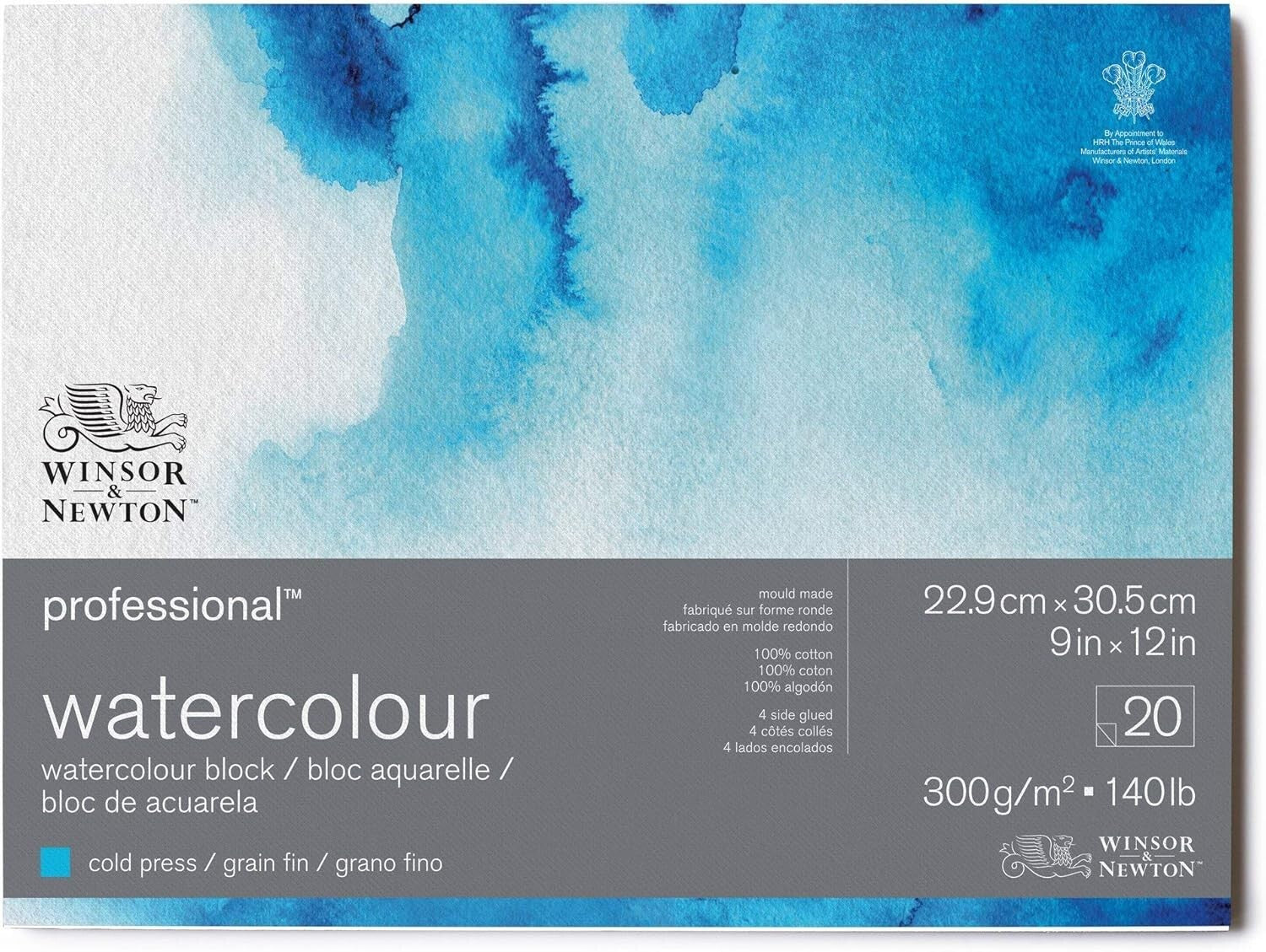 Resilient Watercolor Paper Block, 20 Sheets 9" x 12" - Ideal for Artists