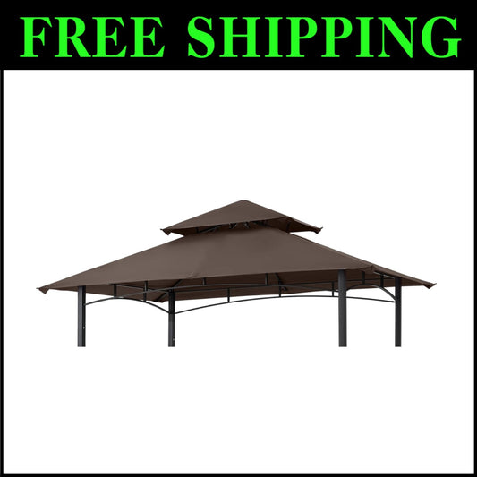 Durable Rectangular Replacement Canopy for Grill Gazebo L-GG001PST-F - Brown