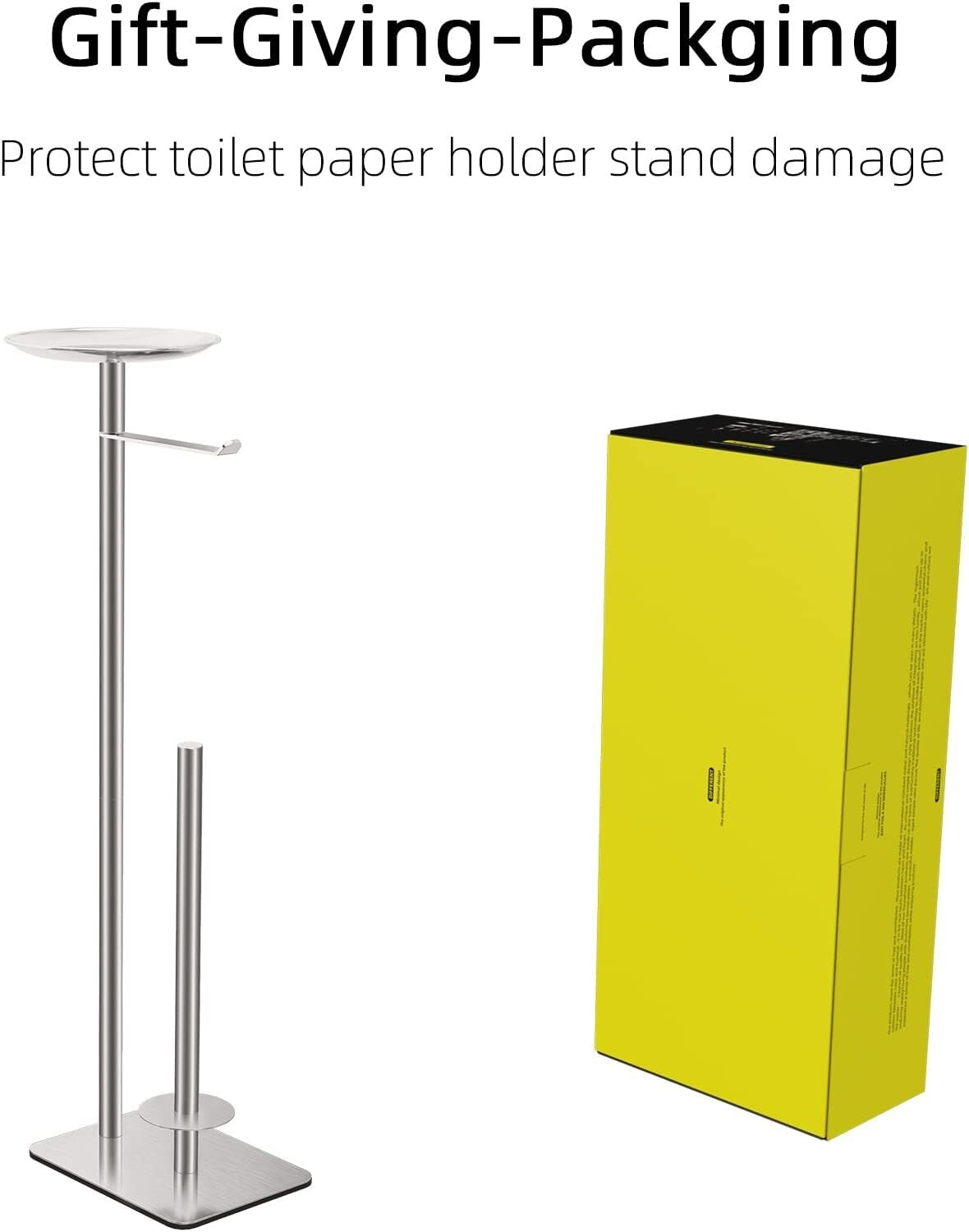 Stylish Free Standing Toilet Paper Holder Stand with 4 Roll Capacity in Brush...
