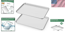 Load image into Gallery viewer, Versatile Baking Sheet Set - 2 Pack Stainless Steel Cookie Pans 20L x 14W
