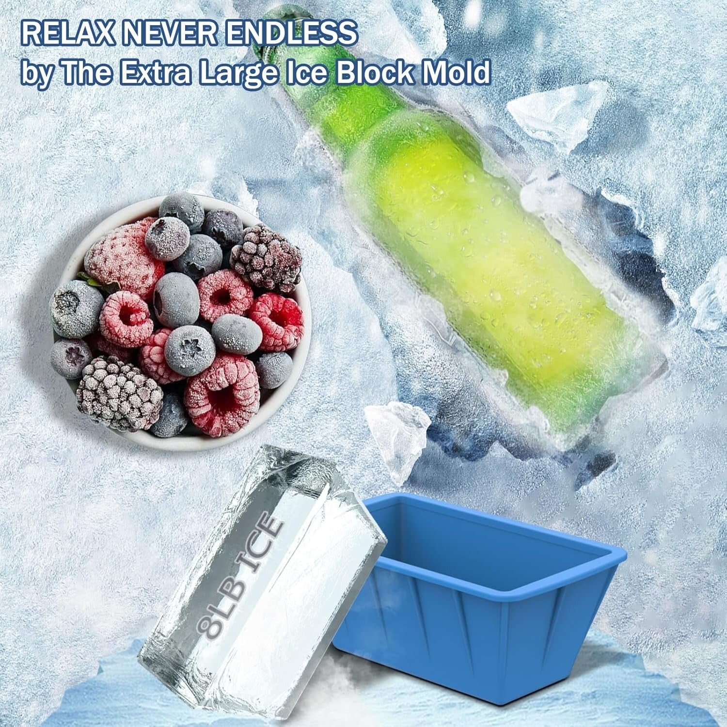 Extra Large Silicone Ice Cube Molds 4-Pack - 8LB for Cold Plunge Bliss