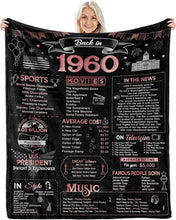 Load image into Gallery viewer, Rose Fleece Birthday Gift Blanket - Celebrating 65 Special Years with Elegance