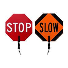 Load image into Gallery viewer, Lightweight 18” STOP-SLOW Paddle Sign with Ergonomic Handle for Traffic Safety