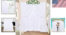Load image into Gallery viewer, Premium White Backdrop Curtain Panels - 4 x 5ft x 10ft for Photography and Decor