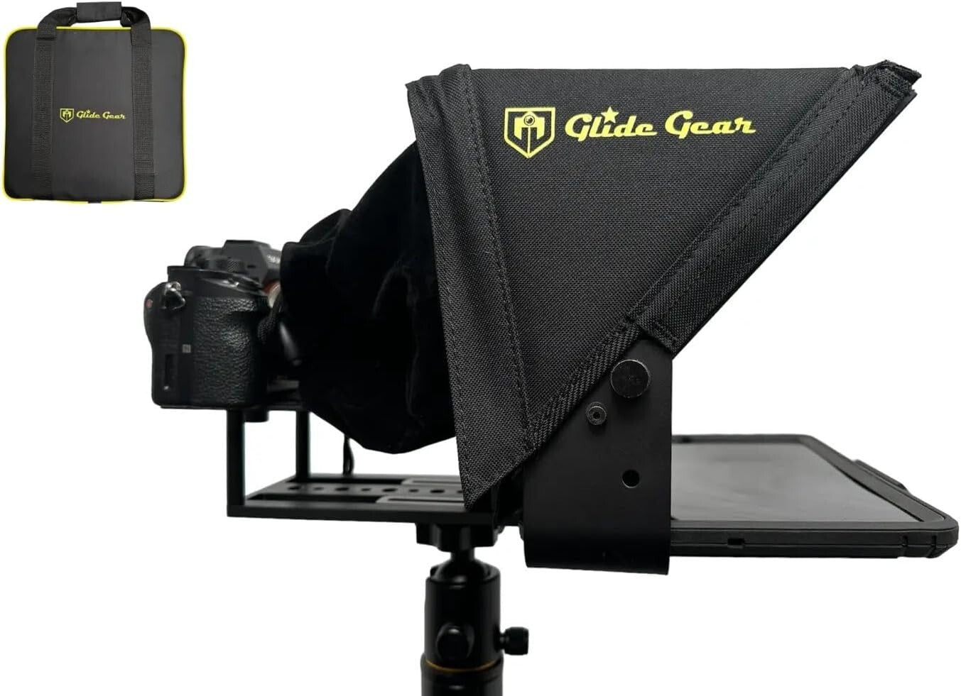 Adjustable iPad/Tablet Teleprompter with 70/30 Glass & Carry Case - No Assembly