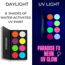 Load image into Gallery viewer, 8 Color Neon UV Glow Paint Palette - Magnetic, Refillable &amp; Water-Activated