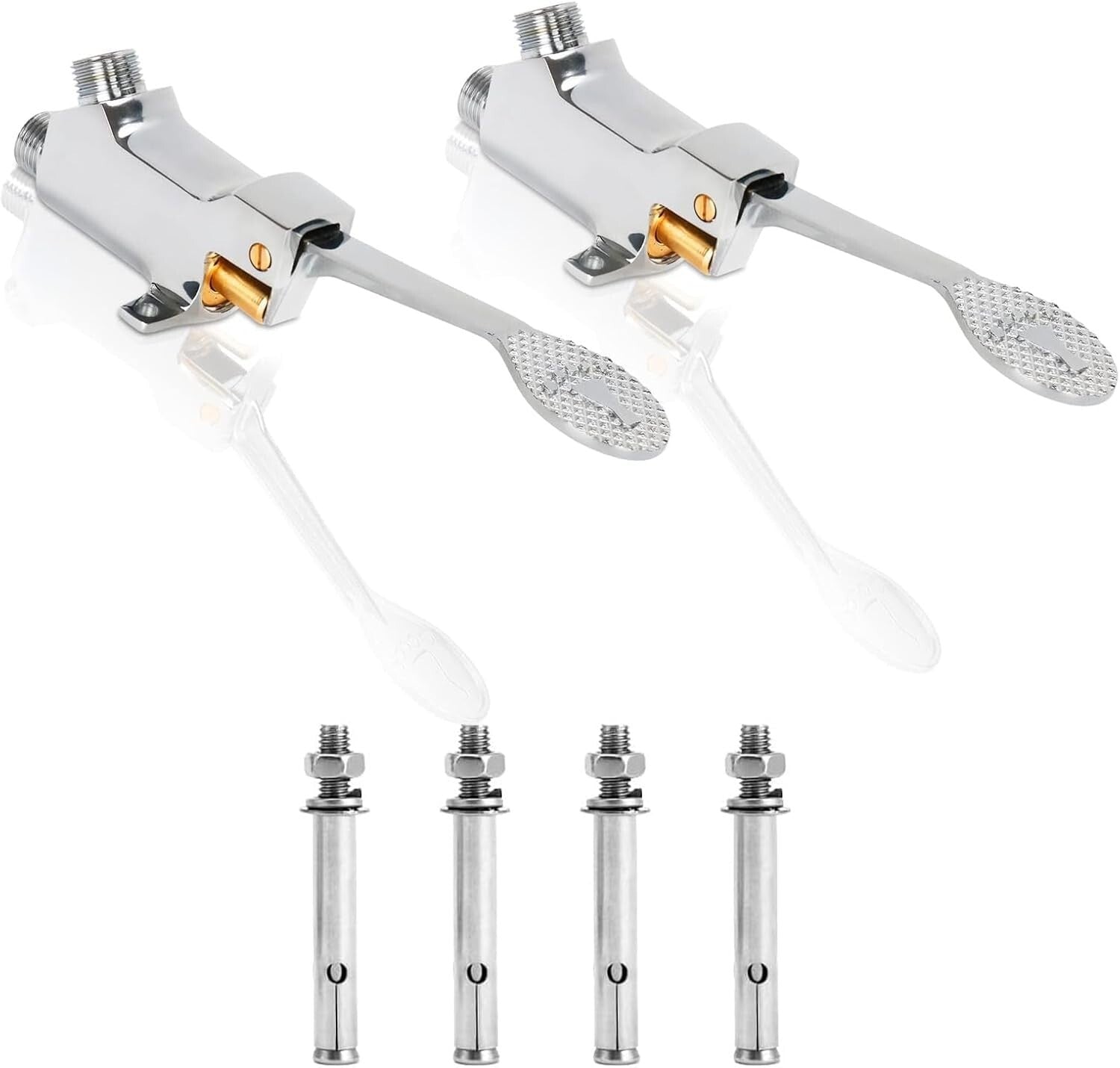 Durable Brass Pedal Valve Pack of 2 for Touchless Kitchen & Bathroom Faucets