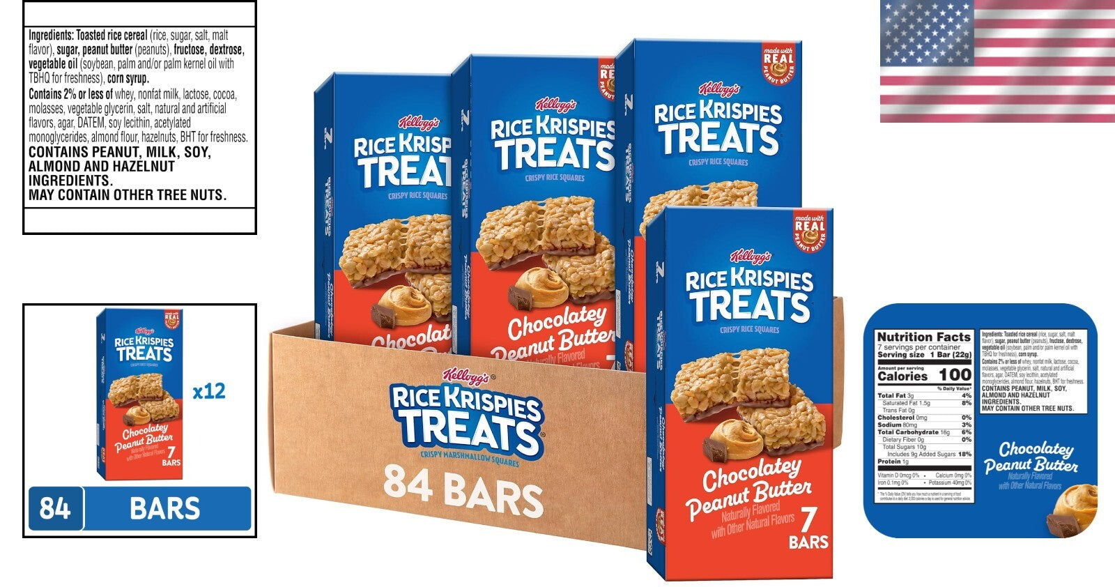 Nutritious Chocolate Peanut Butter Snack Bars - 12 Pack, Ideal for Lunchboxes