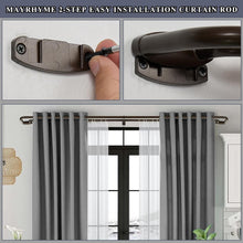 Load image into Gallery viewer, Sturdy Room Darkening Curtain Rods 72-144 Inches - Elegant Design in Dark Bronze