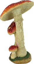 Load image into Gallery viewer, Lightweight Mystic Mushroom Statue: Hand-Cast Red Garden Decor - 12.99” Tall