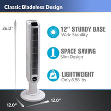 Load image into Gallery viewer, Portable 36" Oscillating Tower Fan with Timer - Ideal for Bedroom &amp; Home Office