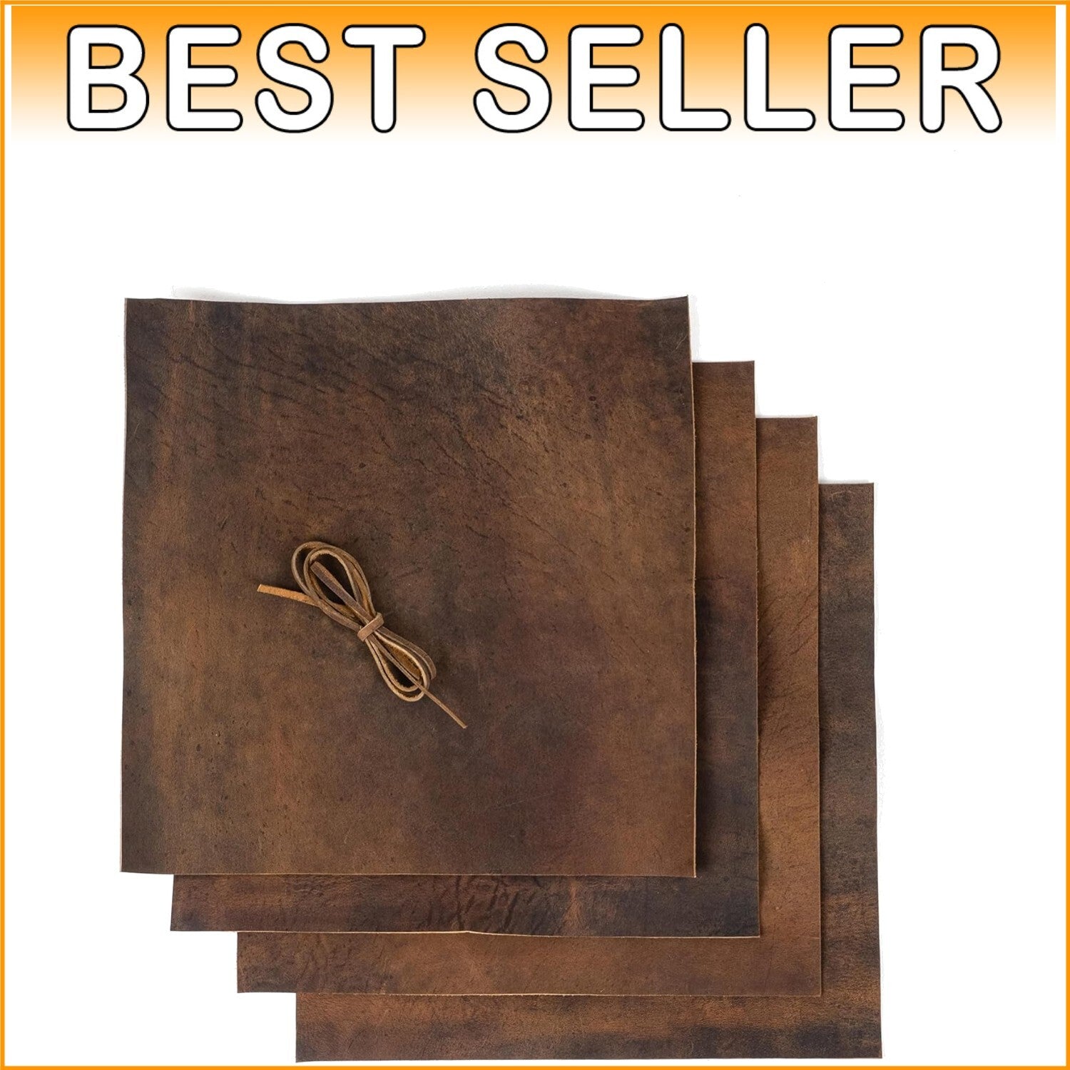 Soft Antique Brown Leather Crafting Sheets - Set of 4 Ideal for DIY Projects