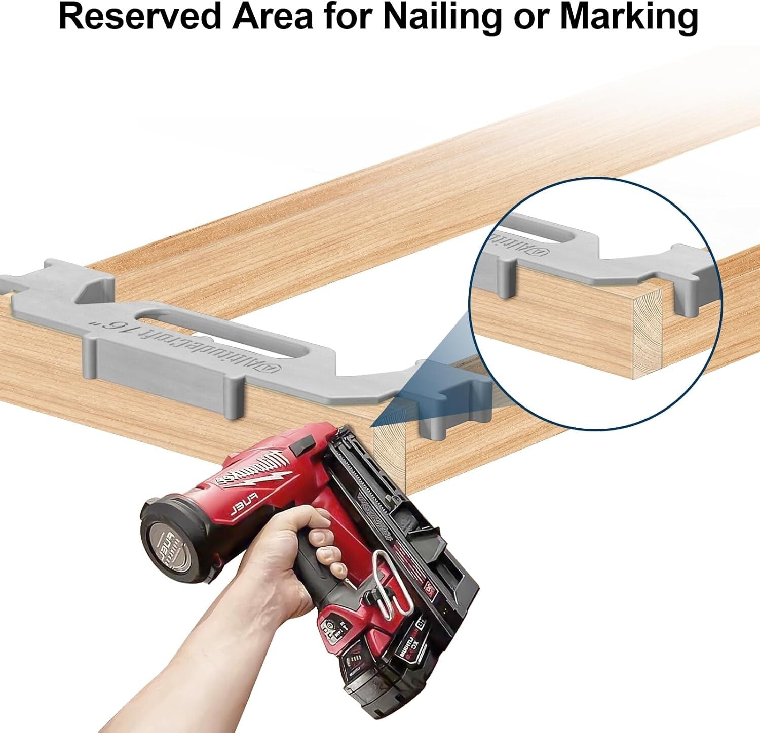 16-Inch Precision Framing Jig - 2-Piece Stud Layout Tool for Quick Measurements