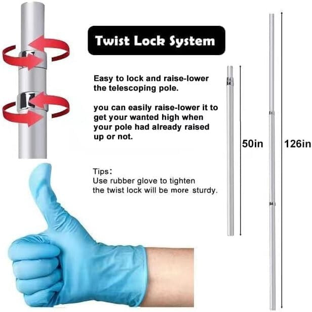 10FT Starlink Telescopic RV Antenna Pole with Quick-Install Mounting Bracket Kit