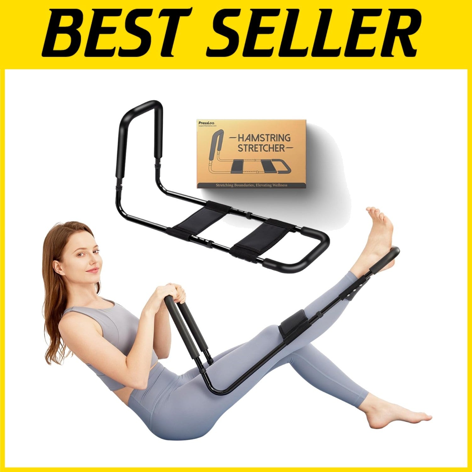 Durable Adjustable Hamstring Stretcher - Elastic Design for Enhanced Flexibility