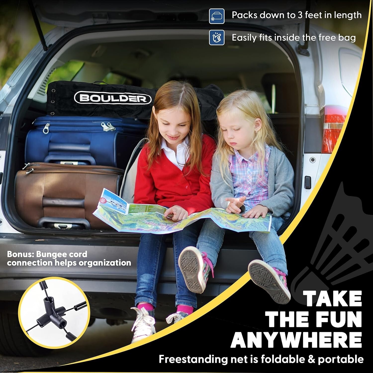 17ft Portable Multi-Sport Net: Foldable Badminton & Pickleball Height Adjustable