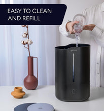Load image into Gallery viewer, 6L Top Fill Humidifier &amp; Essential Oil Diffuser – Black Ultrasonic Quiet Mist