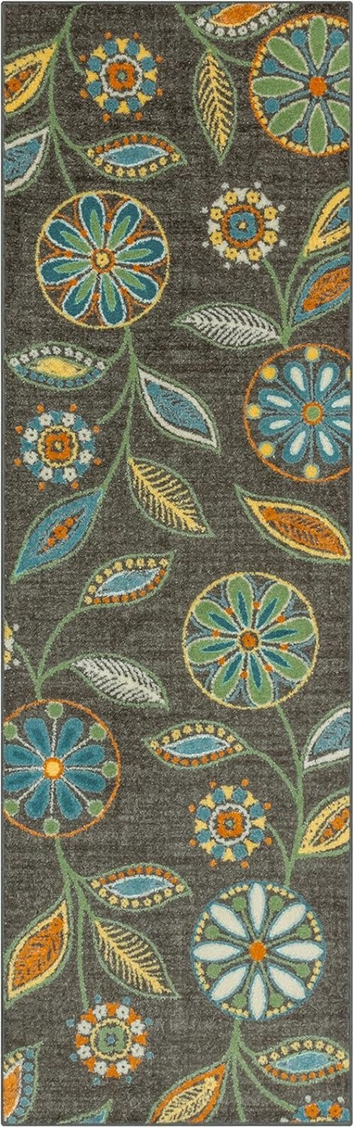 Durable Floral Runner Rug with Non-Slip Backing - Perfect for High Traffic Areas