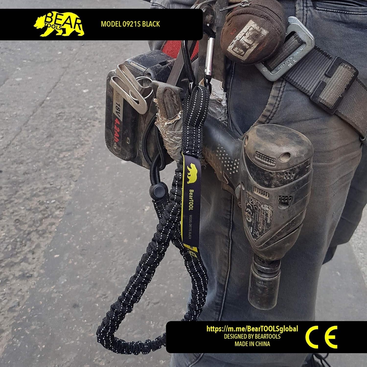 Reflective Tool Tether Lanyard with Adjustable Loop - Max 8KG Load for Safety