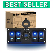 Load image into Gallery viewer, High-Speed USB Charger &amp; Waterproof Rocker Switch Panel for Trucks, Boats, RVs