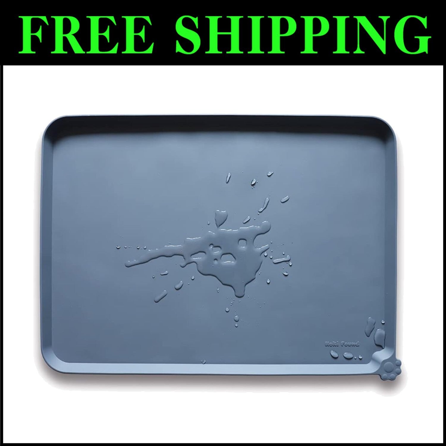 Extra Large Waterproof Pet Bowl Mat 28" x 20" - Easy to Clean Silicone Design