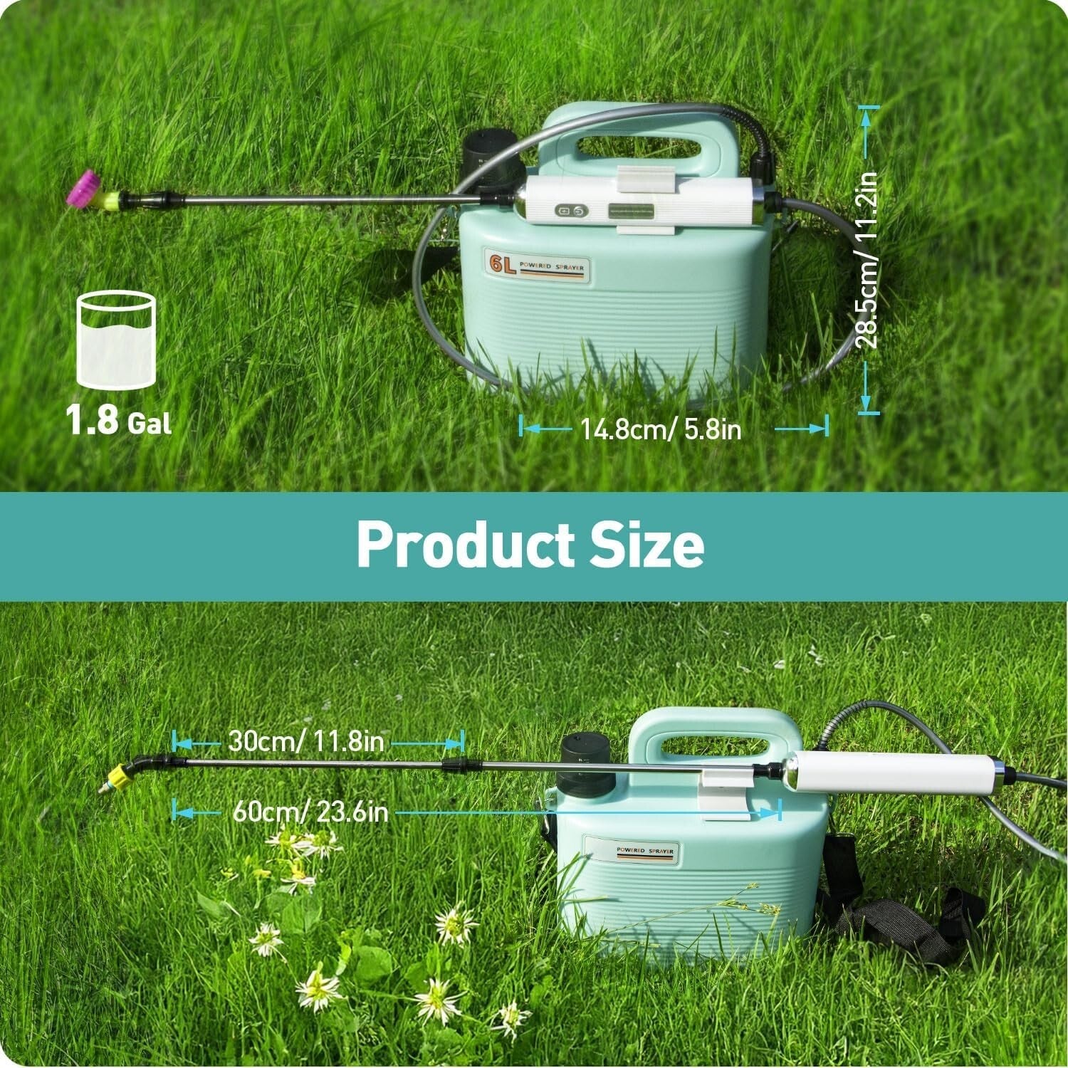 Lightweight 1.8 Gallon Portable Lawn Sprayer - Eco-Friendly Solution for Weeding