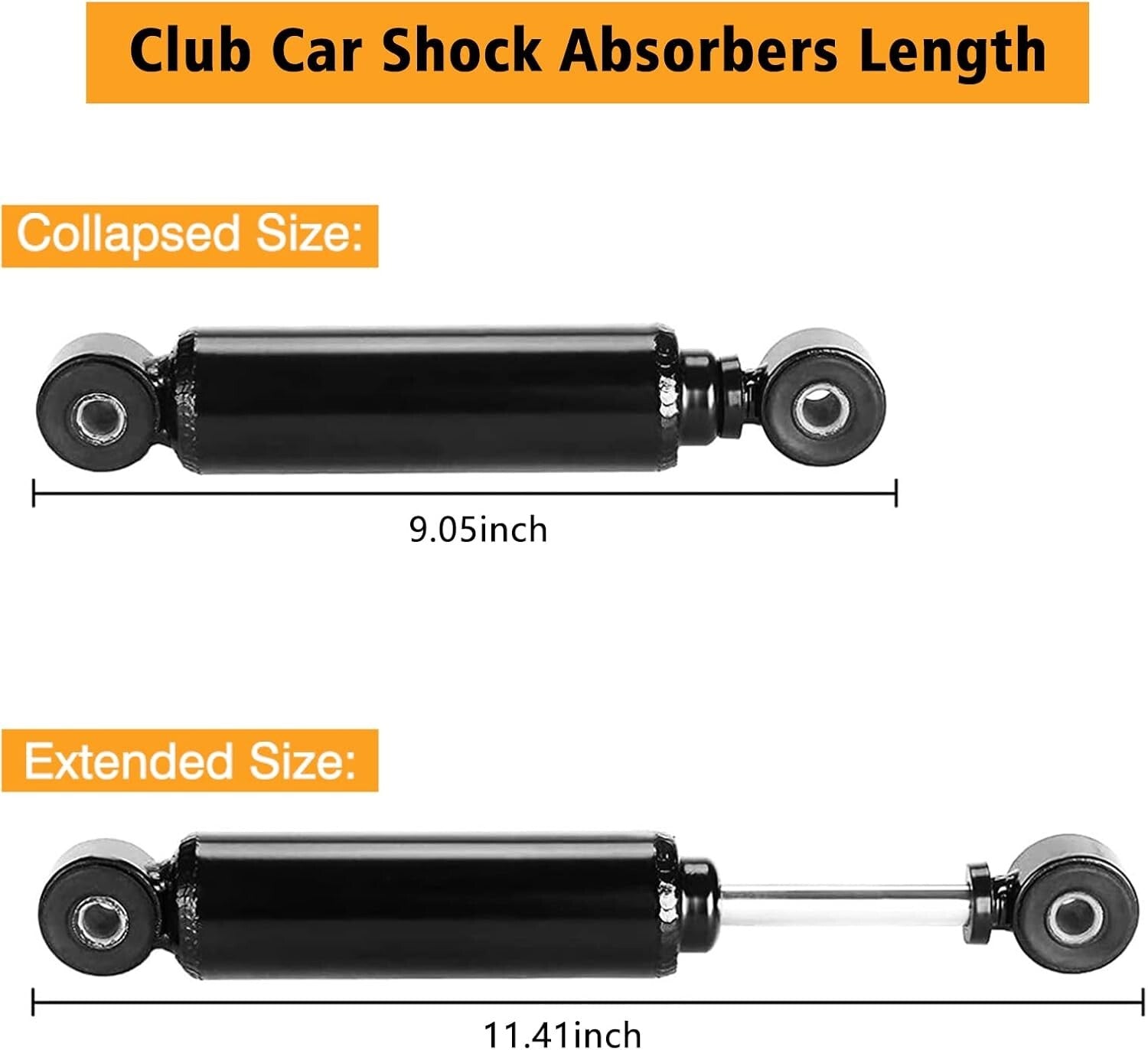 OEM Front Shock Absorbers for Club Car DS 1981-2011 & Precedent 2004-Up, 12 in