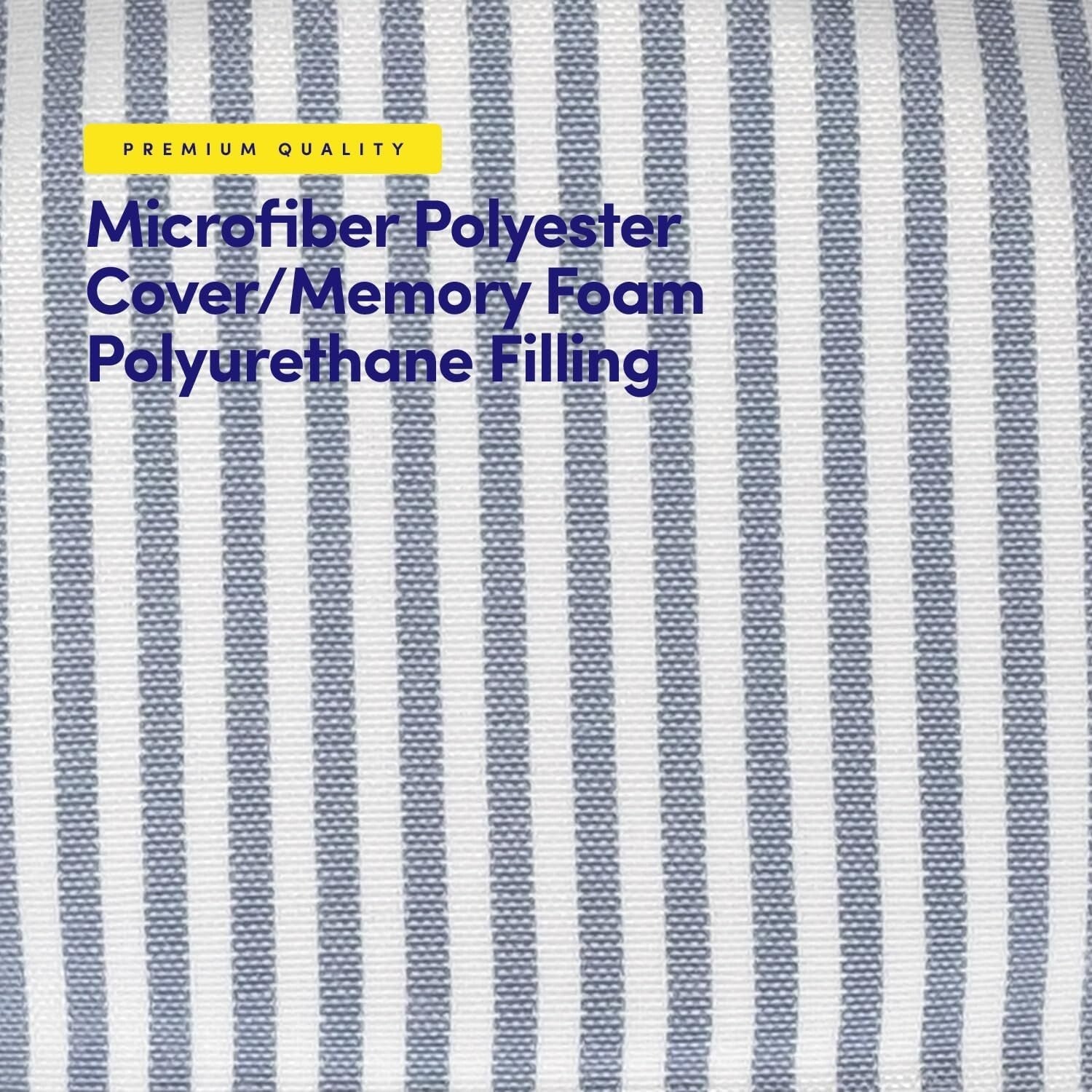 Elegant U-Shaped Memory Foam Seat Cushions - 17" x 16" 6 Pack in Pinstripe Blue