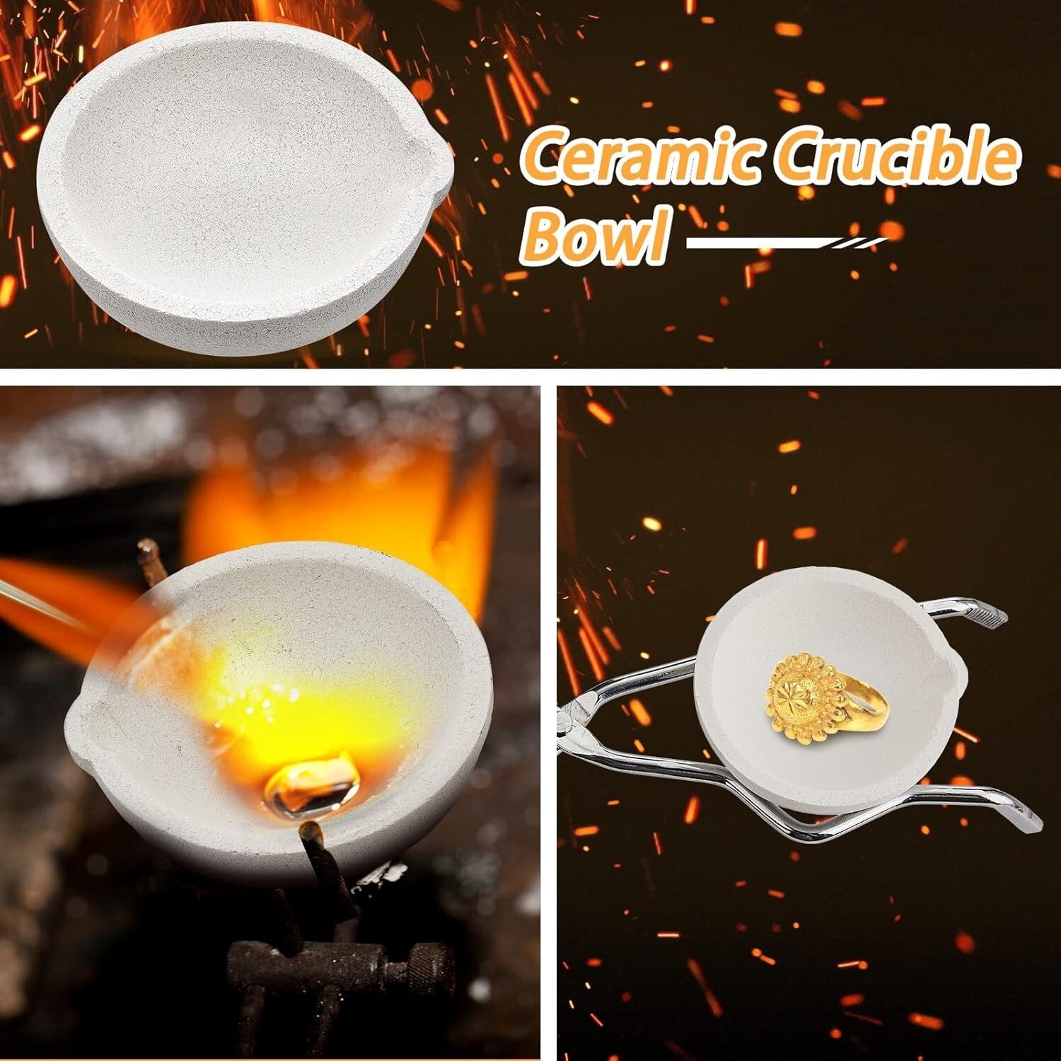 Durable 9-Piece Graphite Casting Set with Stir Rods and Moulds for Metalworking