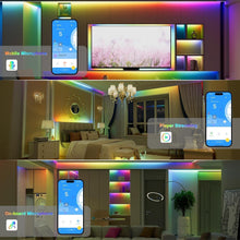 Load image into Gallery viewer, Flexible 16.4ft RGB Smart LED Strip; Music Sync &amp; Timer Functions Included