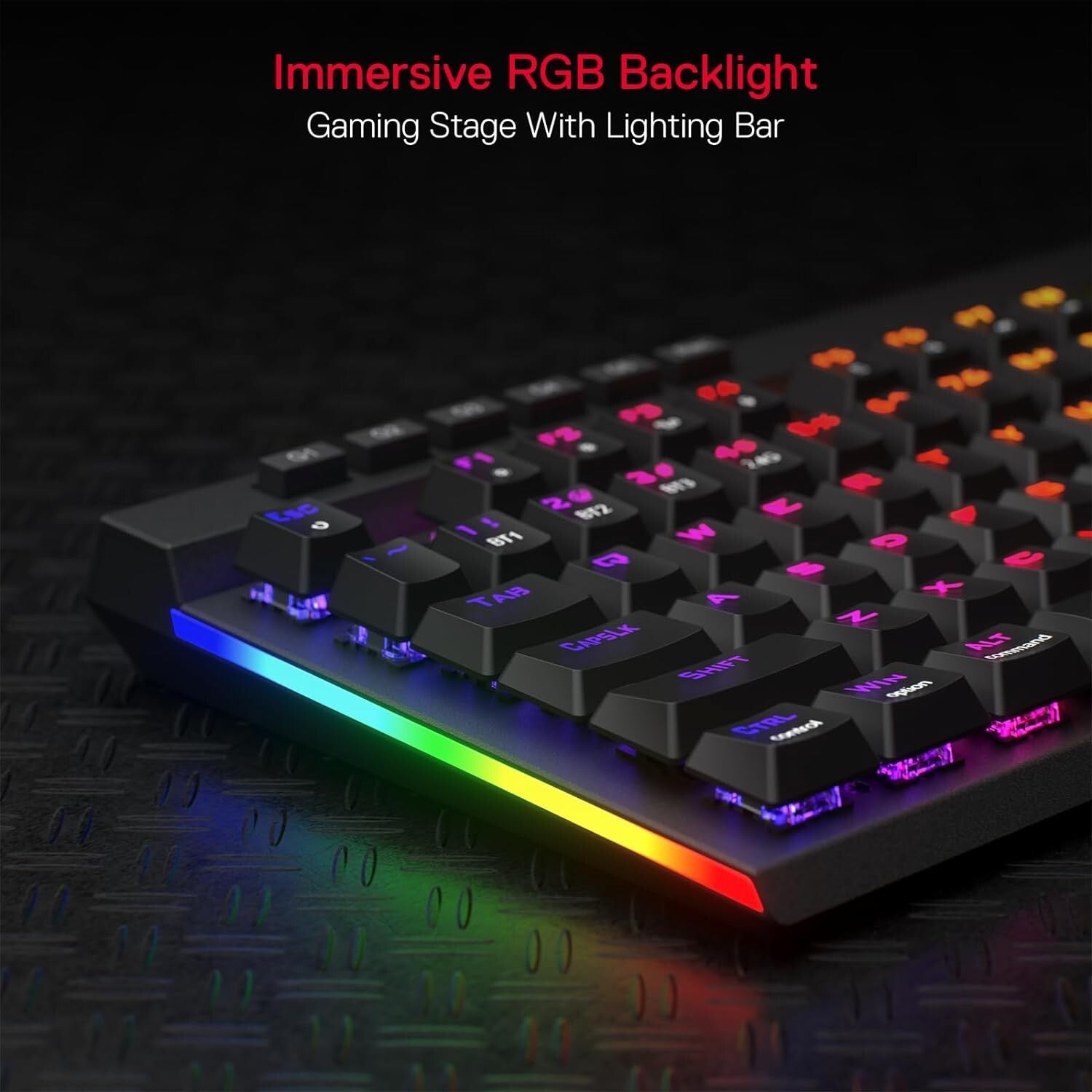104 Keys Mechanical Gaming Keyboard - Ergonomic Wireless RGB with Media Controls
