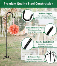 Load image into Gallery viewer, Adjustable Outdoor Shepherd Hook Stand, 5 Prong Base, 76 Inches Tall, 2 Packs