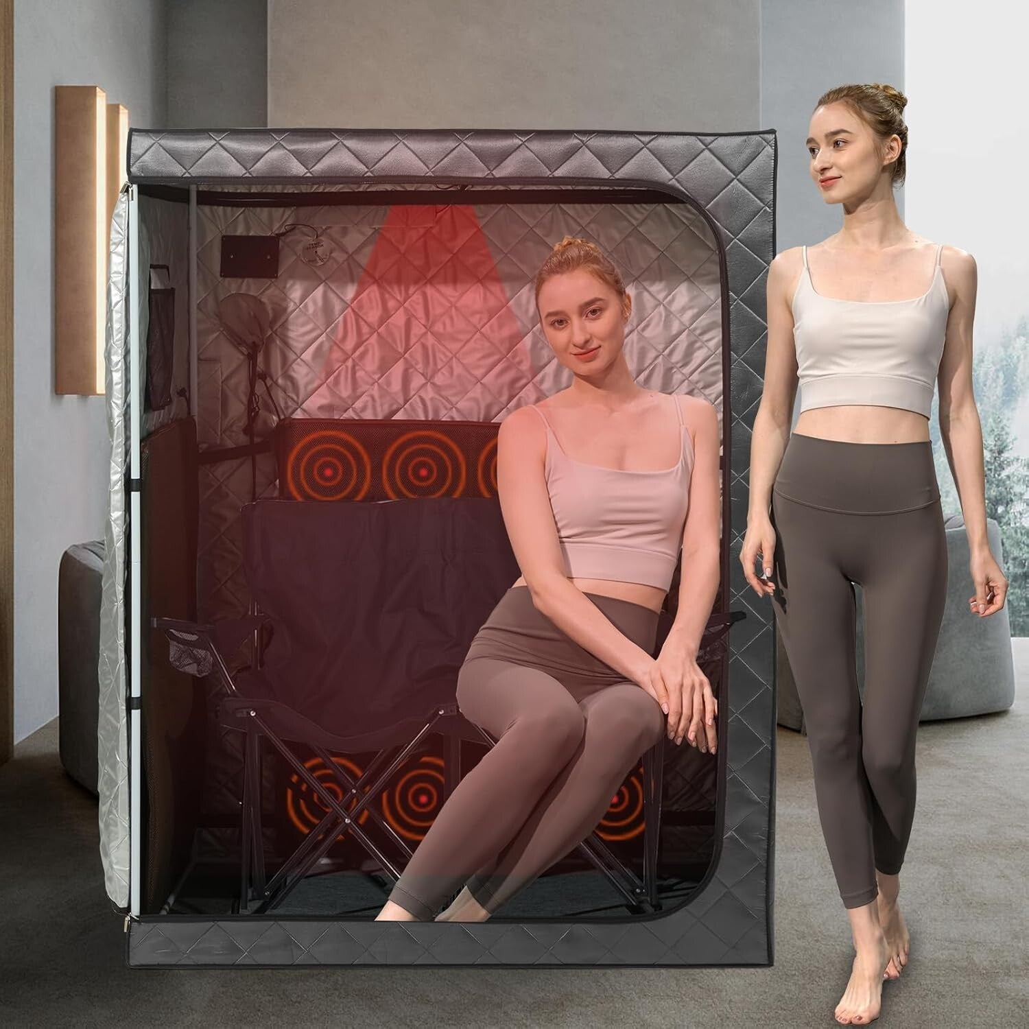 Detachable Infrared Sauna for Couples - Quick Heating & Comfort Chairs Included