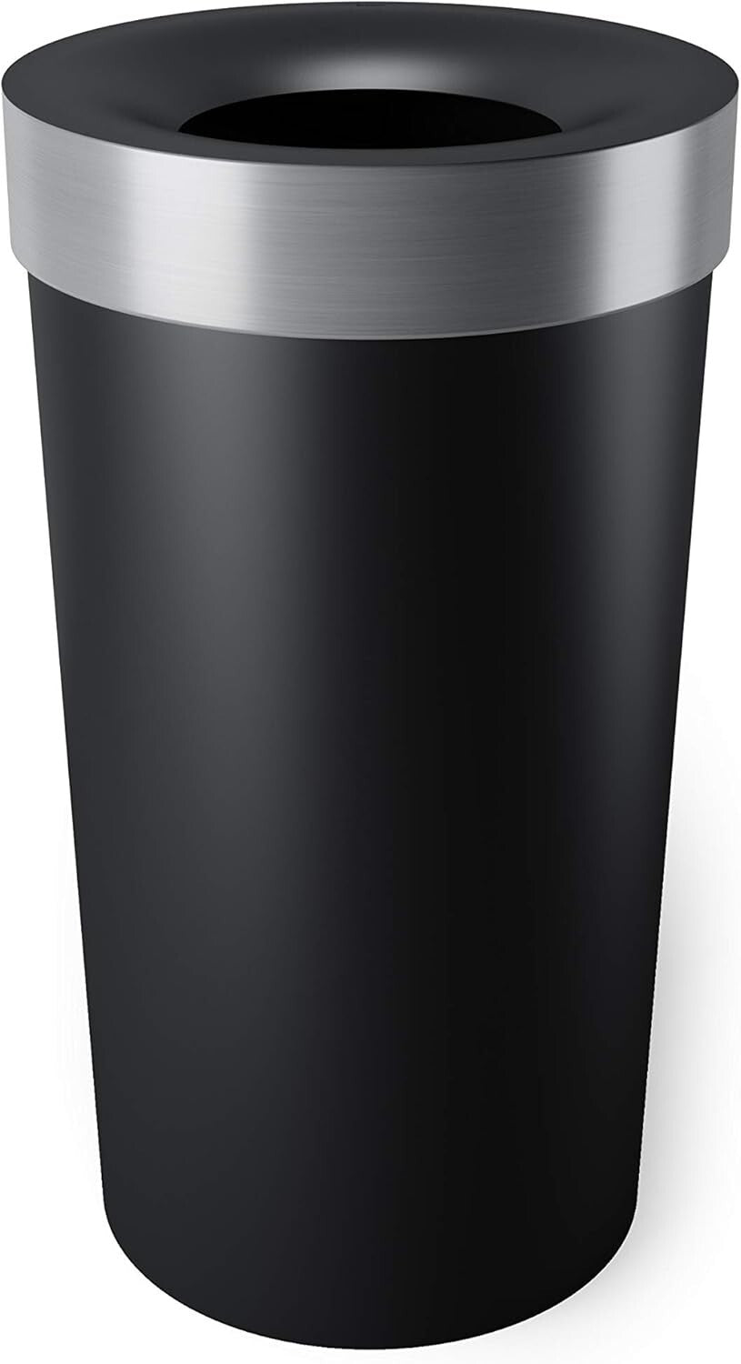Elegant 16.5-Gallon Black/Nickel Trash Can - Stylish Storage Solution for Home